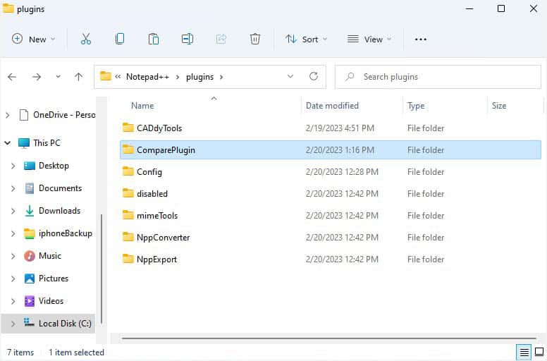 create compareplugin folder