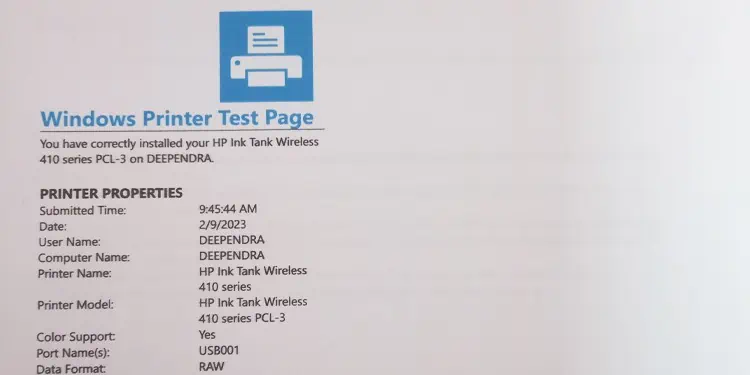 demo-page-of-printer