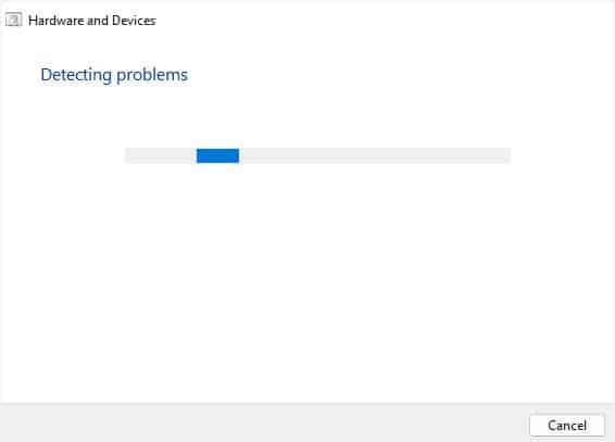 detecting problems hardware and devices troubleshooter