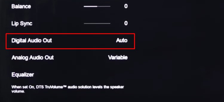 digital audio out option