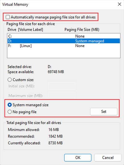 disable-automatic-manage-paging-file-no-pagine-file-system-managed-size
