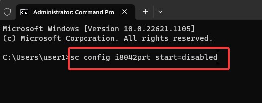 disable keyboard port on a laptop