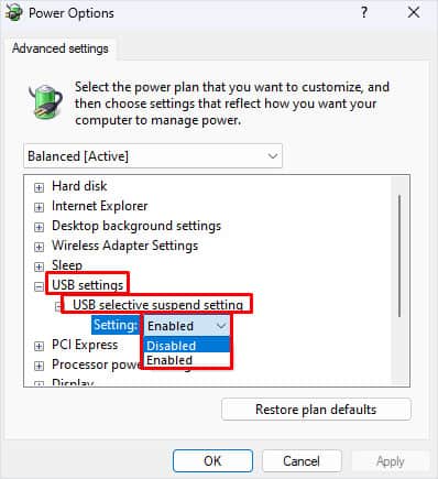 disable usb selective suspend razer not working