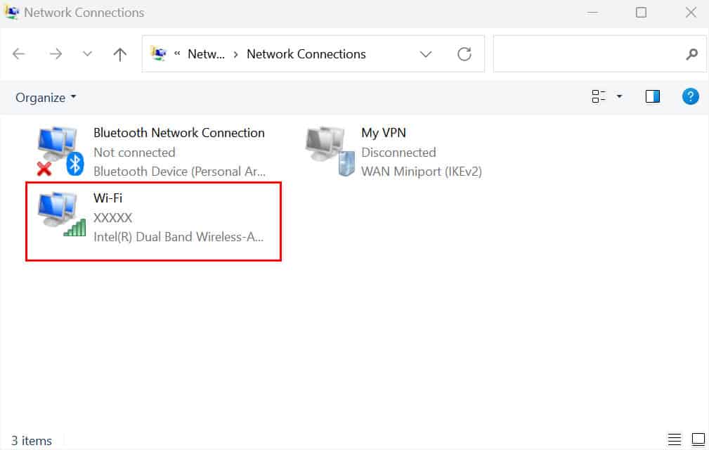 double click on wifi adapter