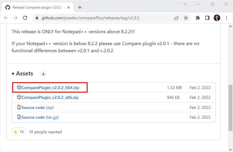 downloading compare zip file from git repository