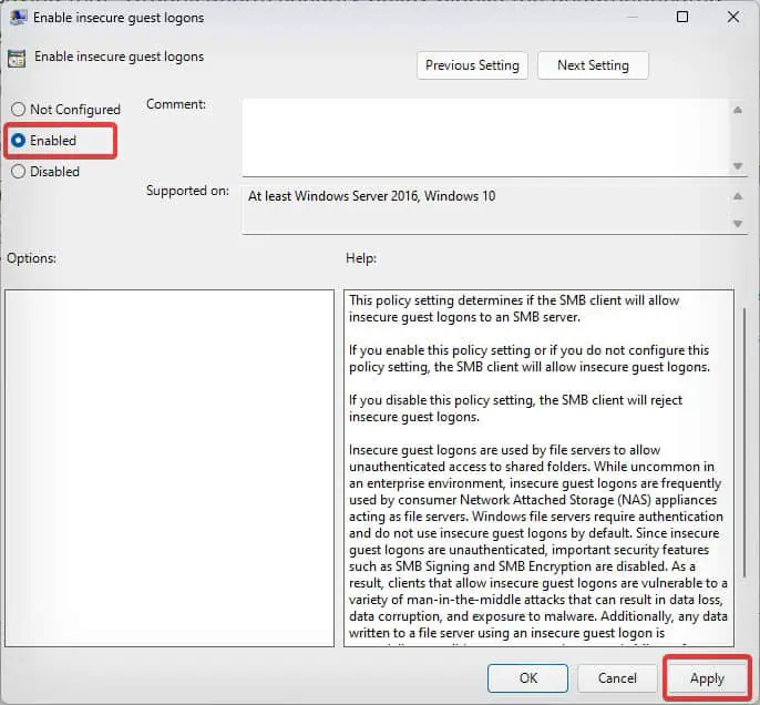 Fix: Windows Cannot Access Network Drive 27 enable-insecure-guest-login