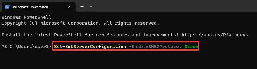 enable smb 2 protocol