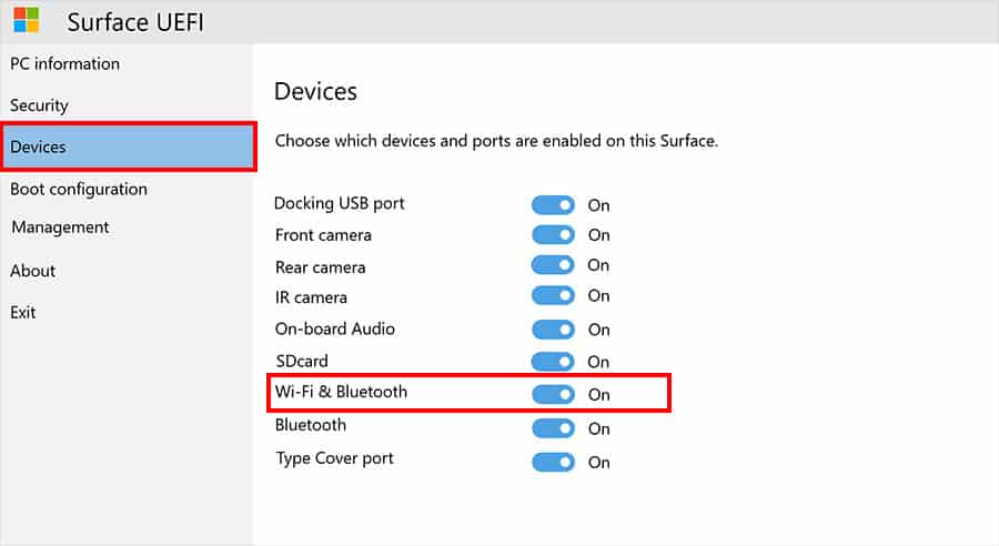 enable wifi wurface wifi not working