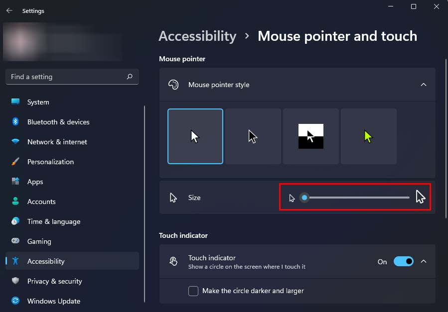 enlarge mouse cursor