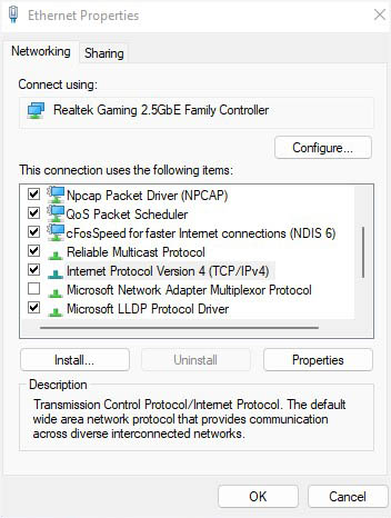 ensure ipv4 is checked