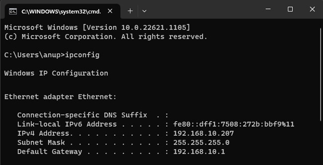 ethernet-adapter-default-gateway-value