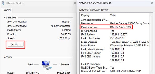 ethernet-connection-physical-address