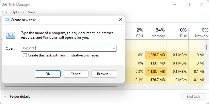 explorer-run-new-task