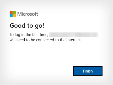 finish setting up your microsoft account