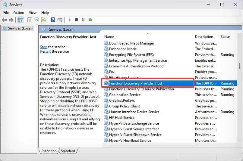 function discovery provider host service