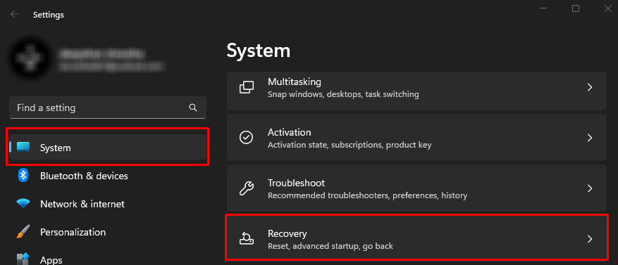go to recovery uefi firmware settings