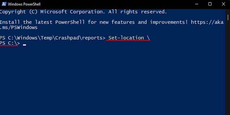 How to Change Directory in Powershell 8 go to the root folder in powershell