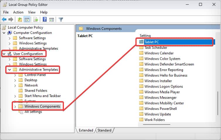 group policy editor