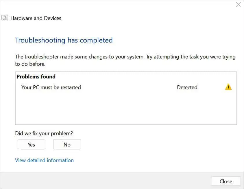 Why is My Mouse Not Working? 20 Ways to Fix It 21 hardware-and-devices-troubleshooter-report