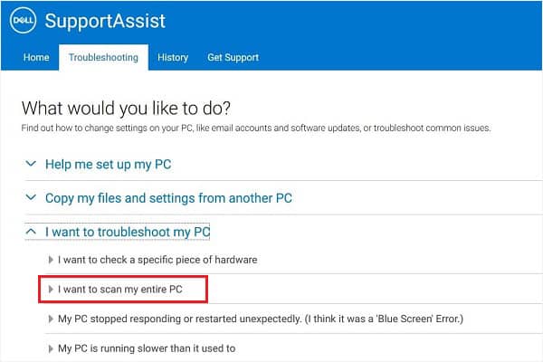 i want to scan my entire pc