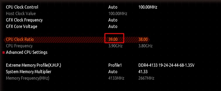 increase clock speed ratio by single digit