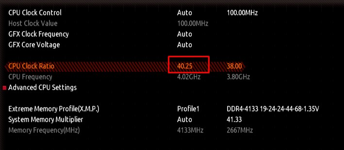 increase clock speed ratio