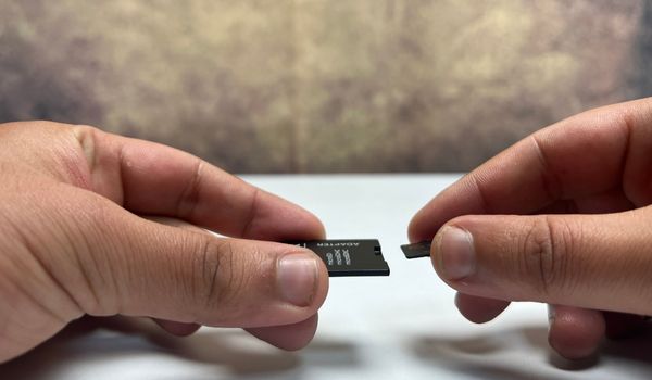 inserting microsd to sd card adapter jacket