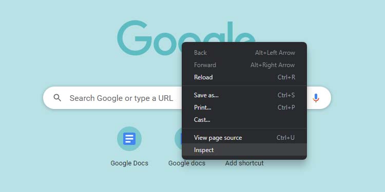 inspect elements in chrome
