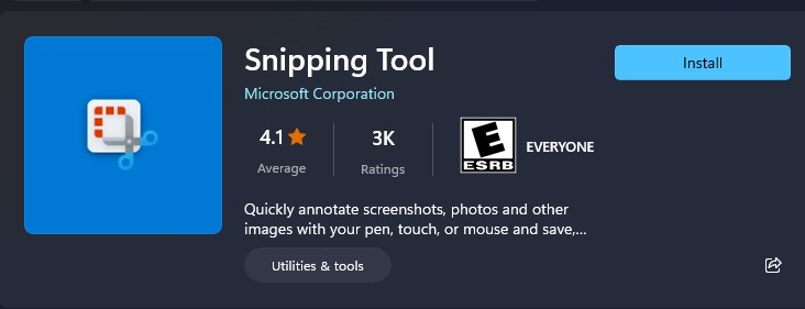 install snipping tool