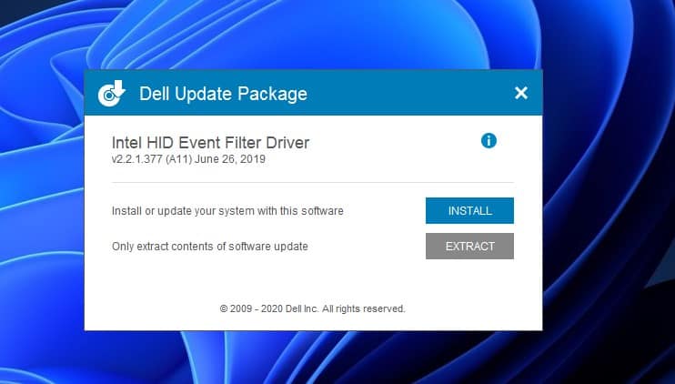 intel HID driver install
