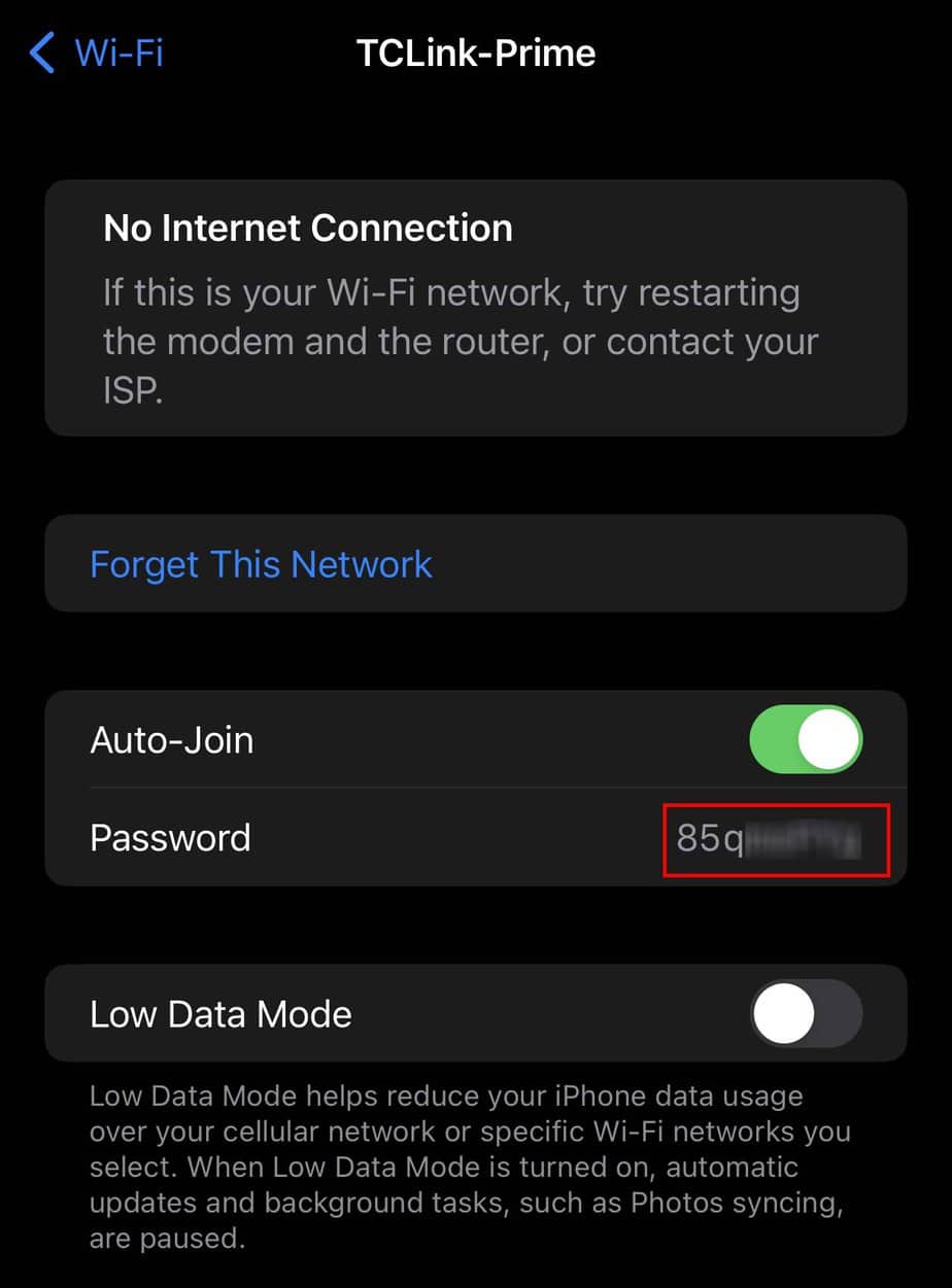 ios view wifi password
