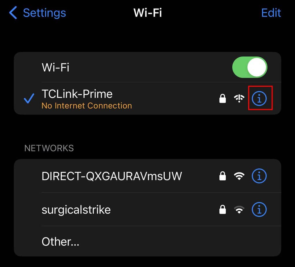 ios wifi info