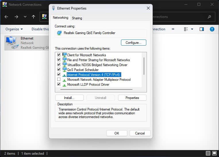 ipv4 settings