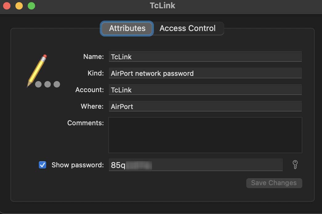 keychain access wifi show password