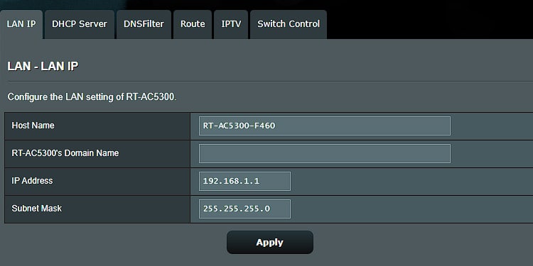 How to Install or Setup ASUS Router 18 lan ip address subnet mask