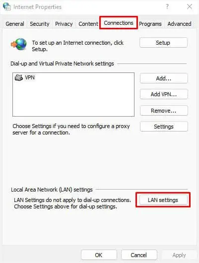 Notepad++ Plugins Not Installing? 5 Proven Ways to Fix It 25 lan-settings-in-connections-tab