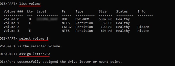 list-volume-select-volume-assign-letter-s