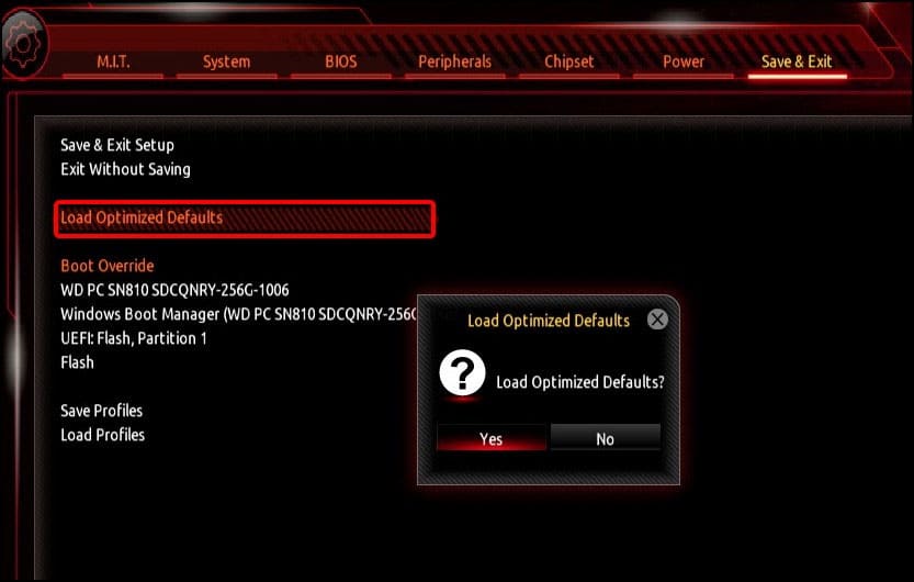 load bios default acer stuck on acer screen