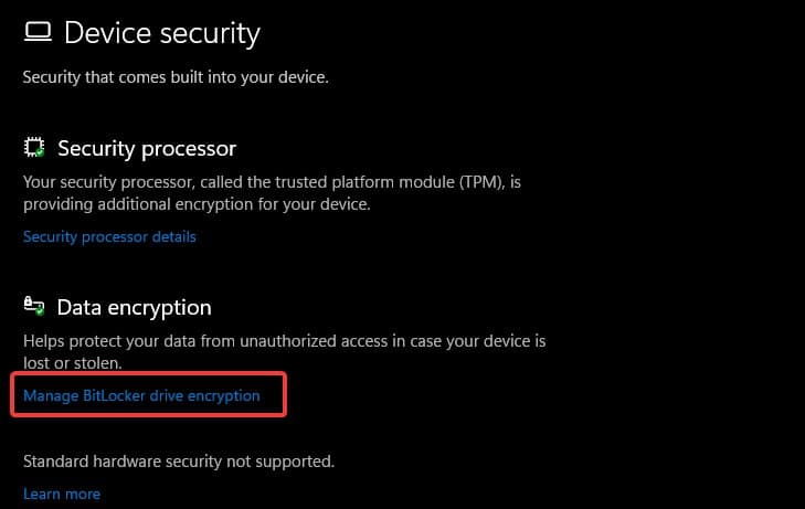 manage bitlocker encryption