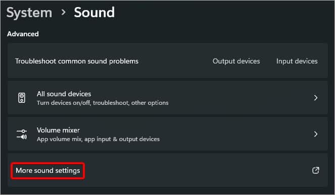 more sound settings