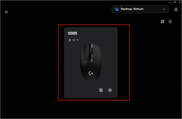 mouse select in g hub