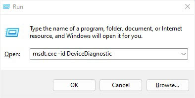 msdt exe id device diagnostic