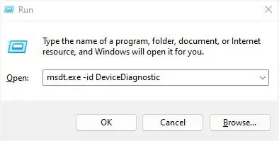 D Drive Not Showing Up—10 Ways to Fix It 17 msdt-exe-id-device-diagnostic