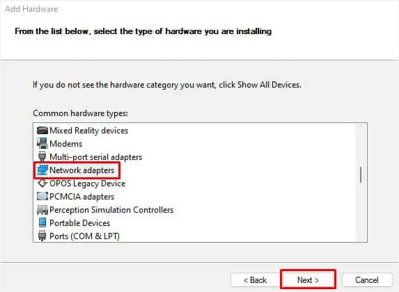 Network Adapter Not Working? 14 Ways to Fix It 30 network-adapters-in-add-hardware-wizard