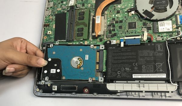 new hdd into the laptop