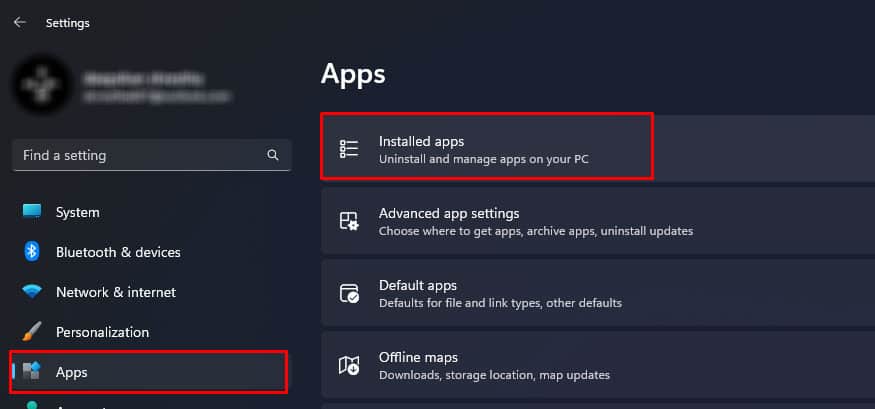 open installed apps camera not working