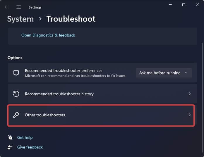 other troubleshooter 