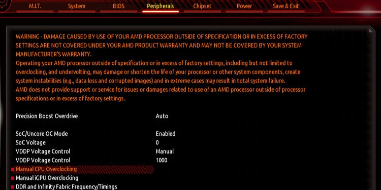 overclocking cpu uefi firmware settings