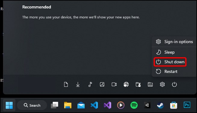 power menu