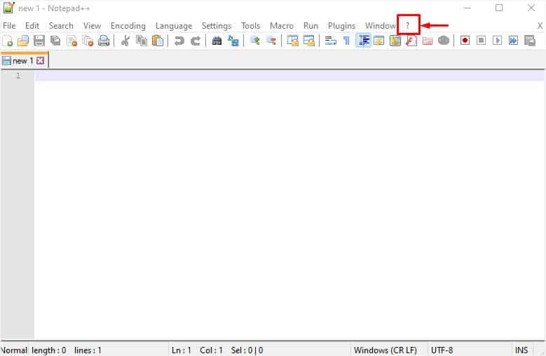 question icon in notepad++